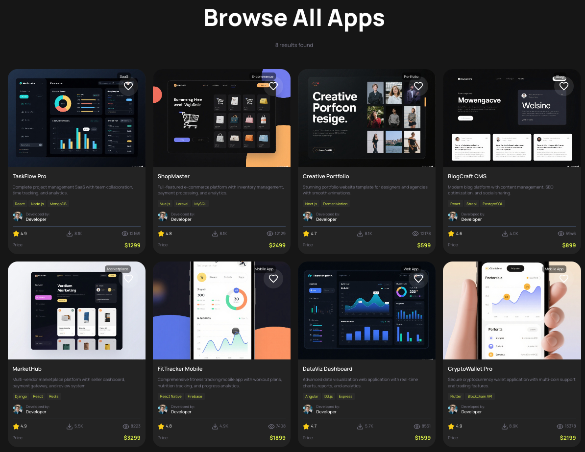 Marketplace Homepage